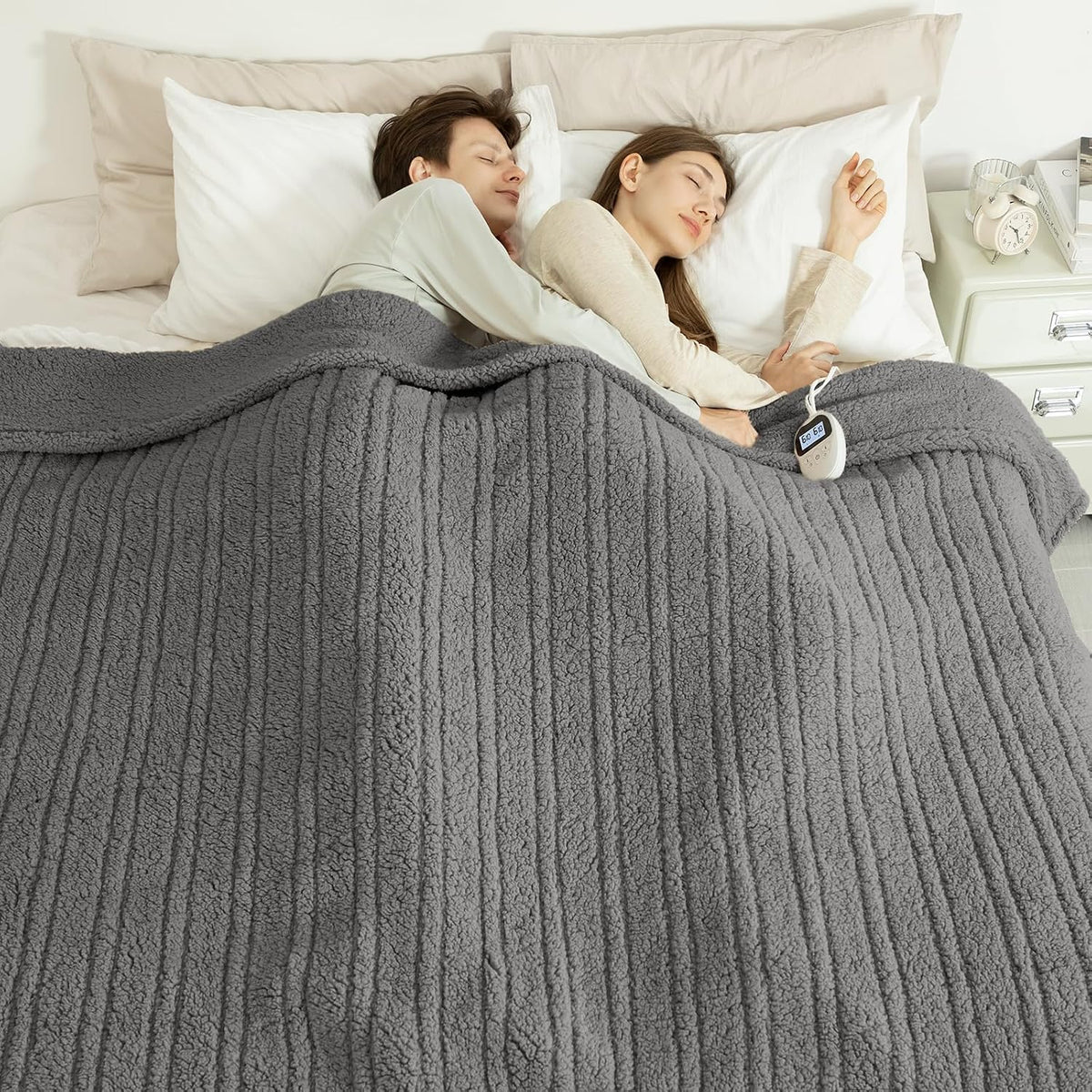 Heated Throw Blanket 50"X60", Soft Sherpa, 4 hrs Auto Shut Off