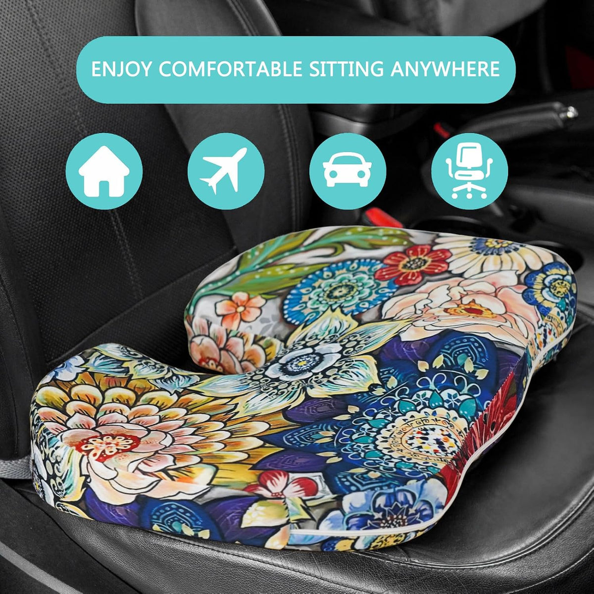 Tailbone Pain Relief Cushion, Memory Foam Seat Cushion for Coccyx Sciatica Pain Pressure Relief Office Desk Chair