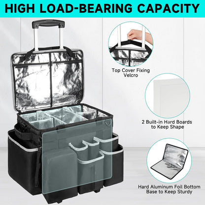 Cleaning Caddy Bag, Extra Large Cleaning Supply Bag for Housekeepers,Black | Sturdy Cleaning Caddy Organizer for Cleaning Supplies with Handle and Adjustable Shouder Strap, Easy to Clean Design