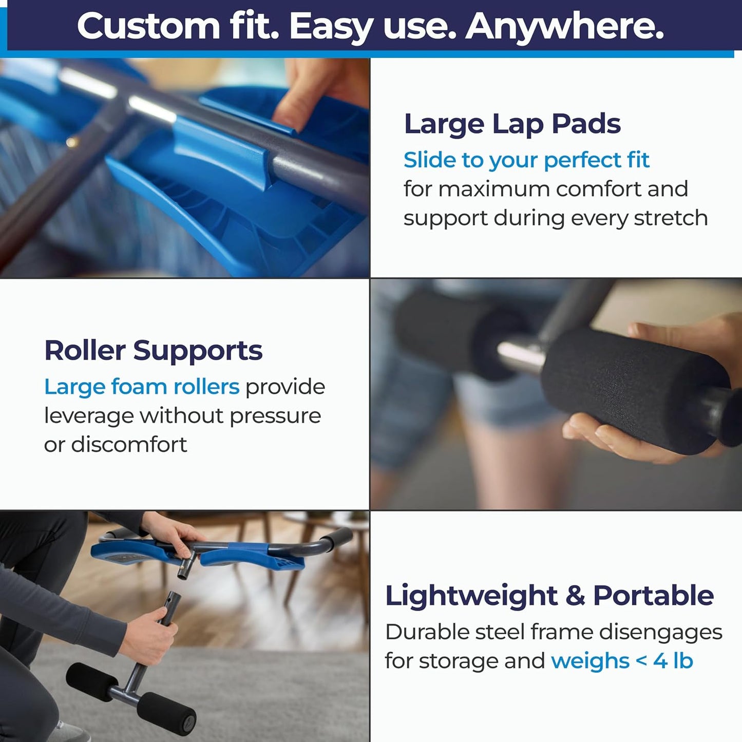 Teeter P2 Back Stretcher, Black/Blue