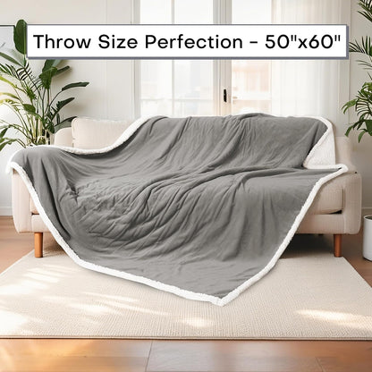 Electric Heated Blanket Full Size 72"x84" – Light Gray | ETL for Safe Overnight, 4 Heat Settings & 10H Auto Off, Dual-Sided Microplush Sherpa for Home Night, Machine washable