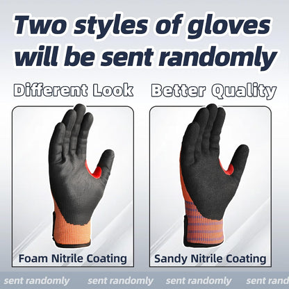 Schwer ProGuard High Level Cut Resistant Work Gloves for Extreme Protection, ANSI A9 Cut Gloves with Reinforced Thumb, Non Slip, Breathable, Durable, Touch-screen, Black 1 Pair（L 3326