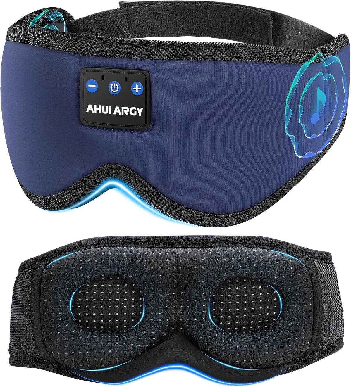 Ice Silk Sleep Mask with Headphones, Sleep Headphones for Side Sleeper with 3D Cups, Bluetooth 5.4 Sleeping Eye Mask, Total Blackout Sleeping Headphones for Women Men (Purple)