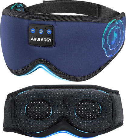 Ice Silk Sleep Mask with Headphones, Sleep Headphones for Side Sleeper with 3D Cups, Bluetooth 5.4 Sleeping Eye Mask, Total Blackout Sleeping Headphones for Women Men (Purple)