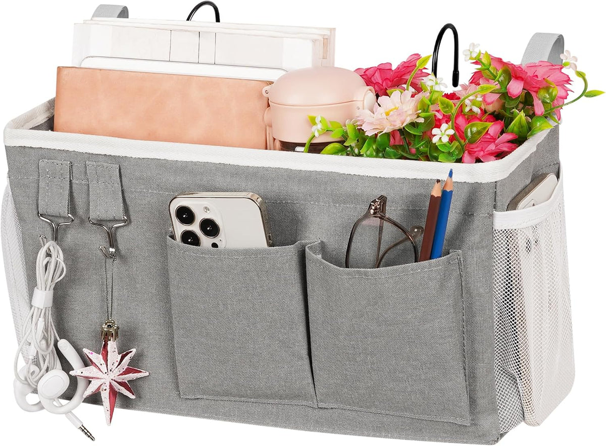 Lilithye Bedside Caddy, Bedside Storage Bag Hanging Organizer for Bunk Bed