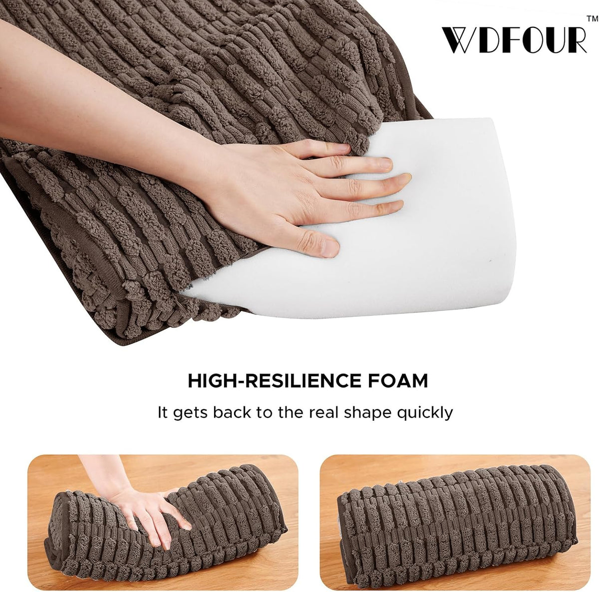 WdFour Headrest Memory Pillow, Support Cushions for Neck, Back or Foot for Sofas, Recliners, Office Chairs, Massage Chairs for Neck Pain Relief and Cervical Support(Khaki, 13" Wx2.7 D).