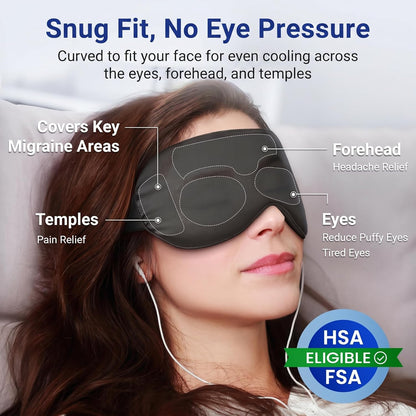 Cooling Eye Mask for Dark Circles Puffiness - Fsa Eligible Items Hsa, Cold Compress for Puffy Eyes Migraines Headache Sleeping After Surgery, Gentle Weighted Travel Essentials Gel Ice Pack (Black)