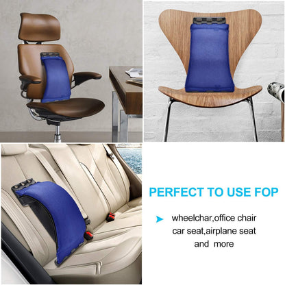 Multi-Level Back Stretcher Device, Lumbar Back Stretching Device, Memory Foam Lumbar Pillow Back Pain Support for Office Chair and Pain Relief(Blue)