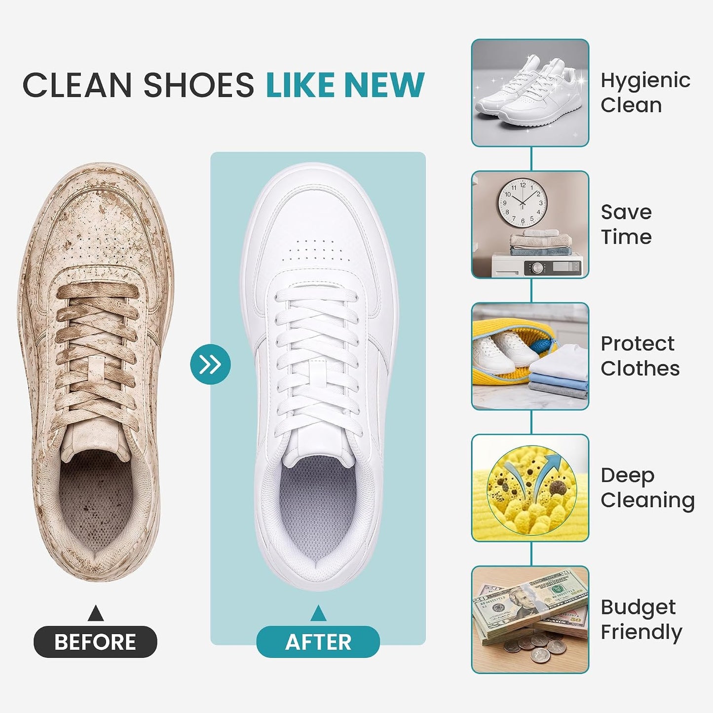 Shoe Washing Machine Bag for Washer and Dryer – 2pc Reusable Shoe Cleaning Bag for Sneakers & Tennis Shoes