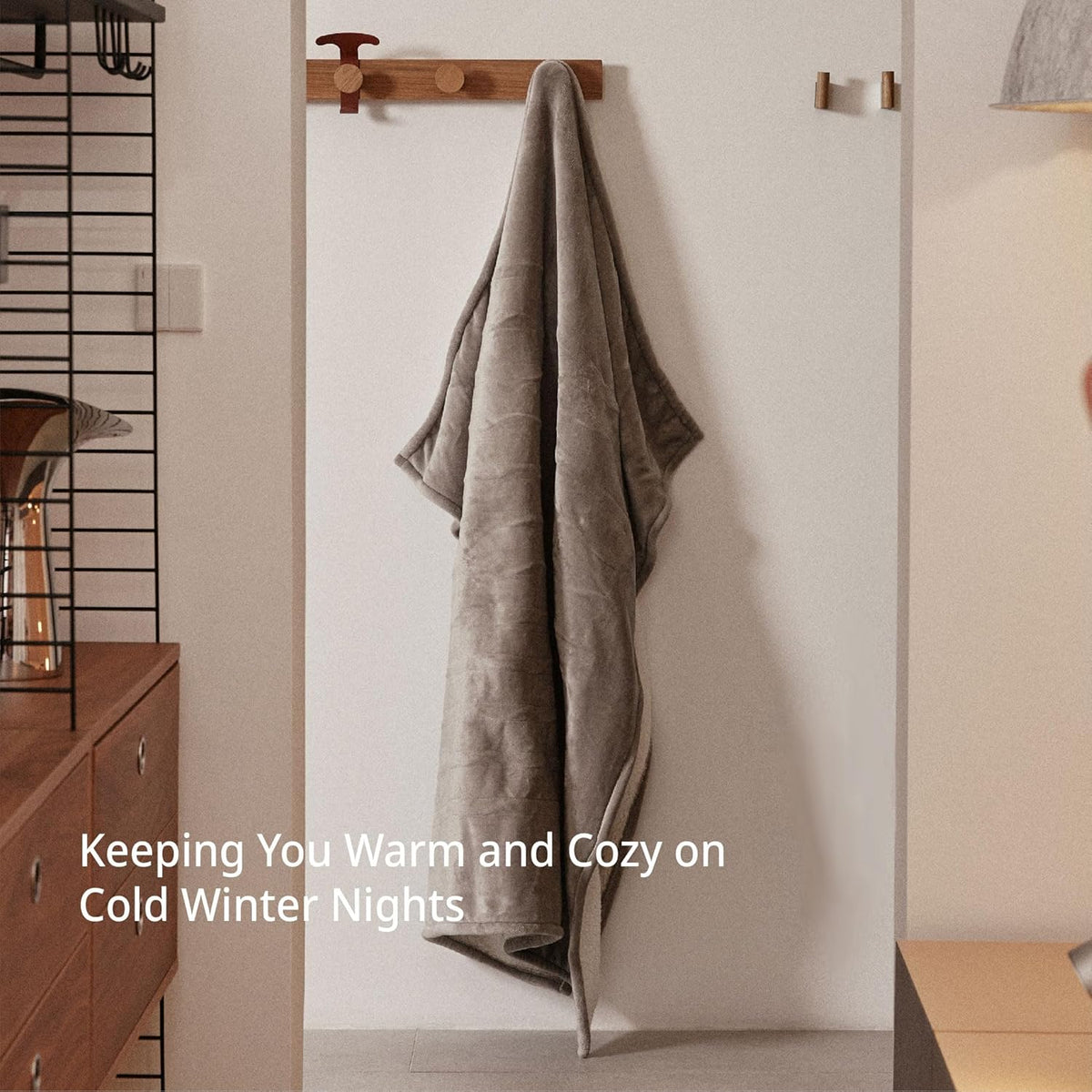 GOTCOZY Heated Blanket-Soft Plush Electric Blanket 50"X60"(Grey)
