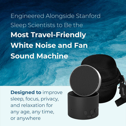 Adaptive Sound Technologies LectroFan Micro2 - Sound Machine for Sleep - Built-in Microphone - Noise-Masking - Precision Volume Settings - Sleek Design - Black Noise Machine, Black Carrying Case
