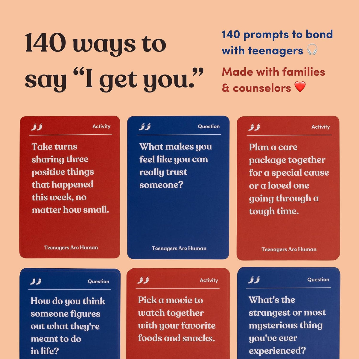 Friends are Human Conversation Cards for Friendship and Bonding, 140 Cards