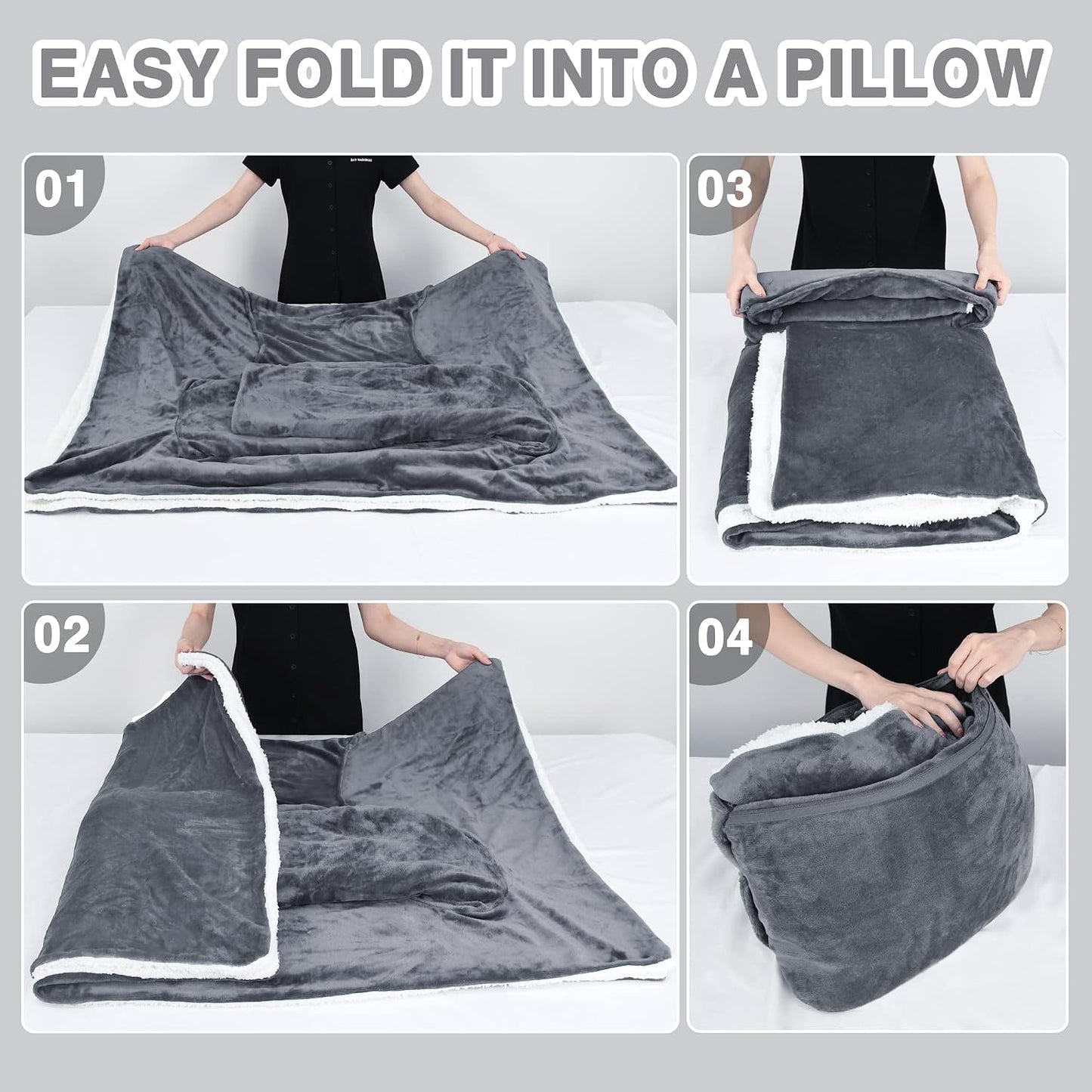 Catalonia Sherpa Wearable Blanket with Sleeves Arms