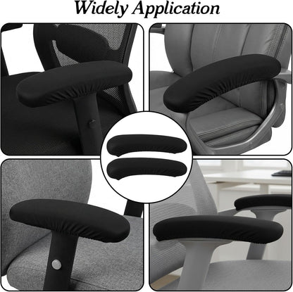 2-Pack Computer Chair Arm Covers,Black Office Chair Arm Rest Cover