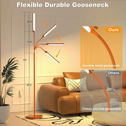 Yikuneng Dimmable LED Floor Lamp, Super Bright Reading Lamps Floor Standing lamp with Remote & Touch Control, Stepless Dimming & 2700K-6500K Color Temperature, for Living Room Bedroom Office, Black