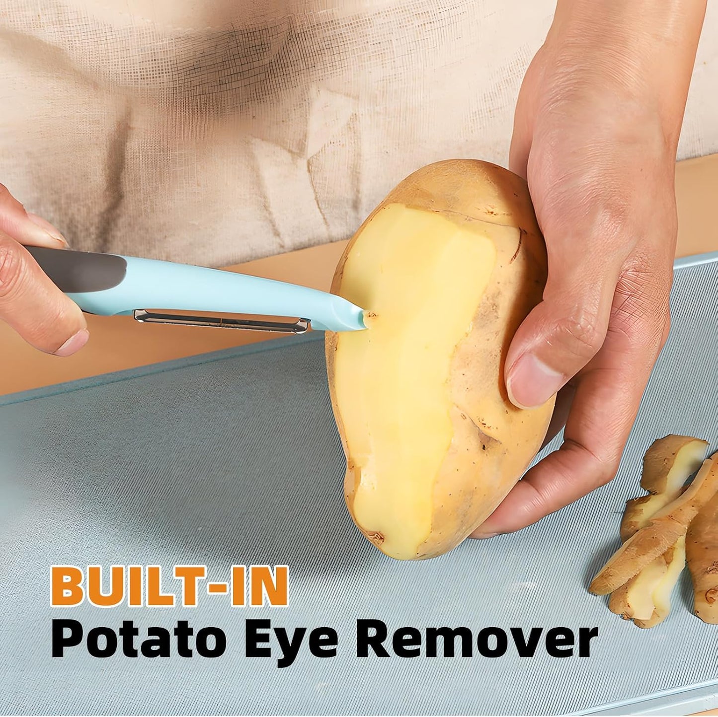 Trez Treamer 6PCS Vegetable Peeler Set with Sharp Blade,Ceramic Apple Peeler Potatoes & Potato Peeler Veggie Peeler Fruit Peeler Carrot Y Peeler Utral Fast Peeling without Rust for Kitchen