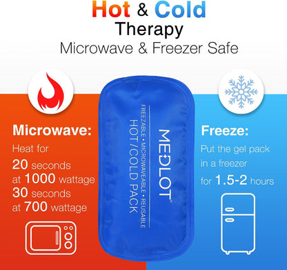 LotFancy Gel Ice Packs, 2pc Reusable Hot Cold Pack for Therapy, Heating Cooling Gel Pad, Pain Relief for Face, Head, TMJ, Wisdom Teeth, Oral Facial Surgery, Sport Injuries, Migraine, Muscle Joint