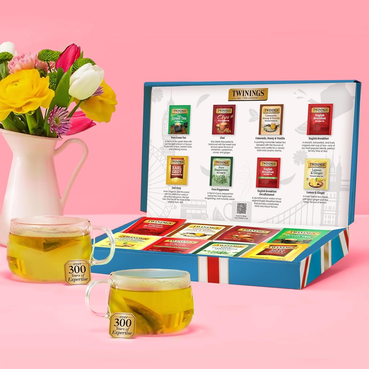 Twinings Mango & Pineapple Herbal Tea Individually Wrapped Bags, 20 Count (Pack of 1), Naturally Caffeine-Free, Enjoy Hot or Iced, 20 Teabags