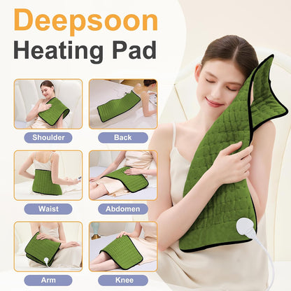 Heating Pad,Heated Blanket,Heating Pad for Back Neck,Grey,24x12 Inch | Electric Heating Pad,Dry/Moist Heat Heating Pads,Heating Pads for Shoulder,Abdomen,Heat Pad for Women Men,Birthday Gift