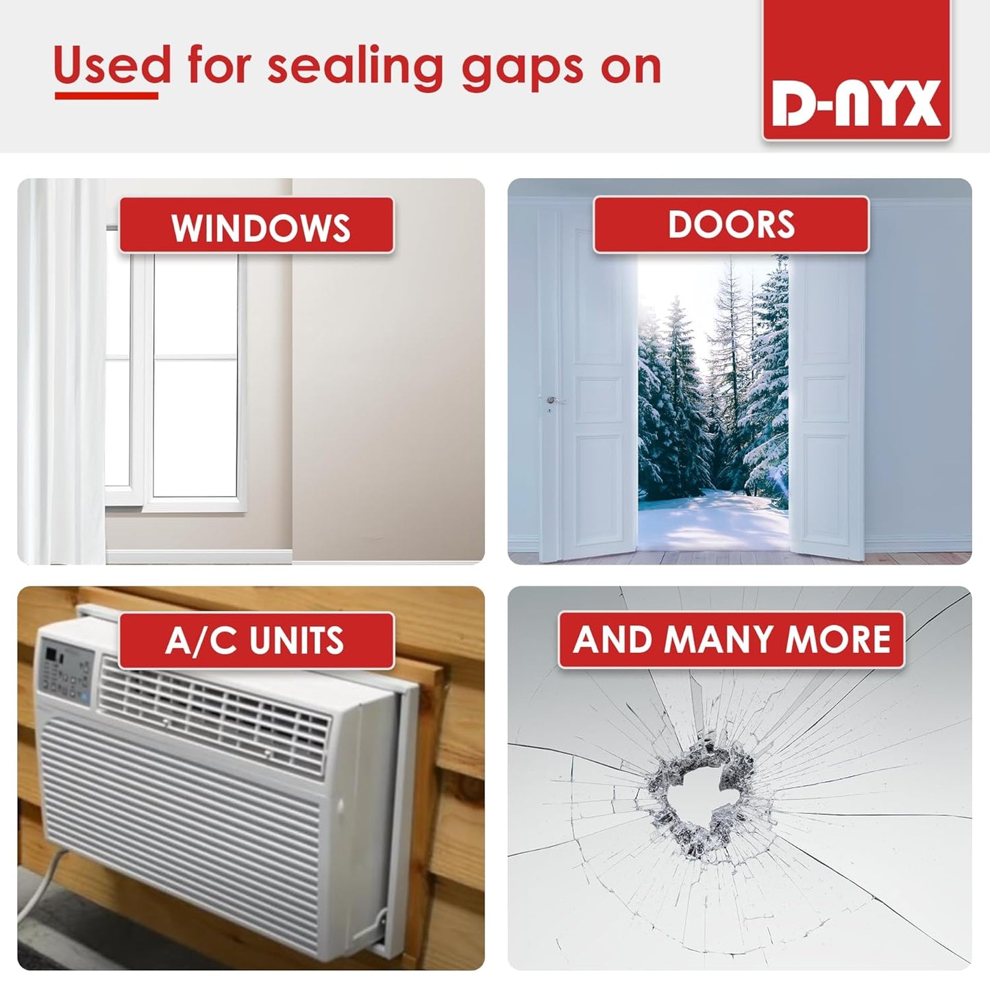 D-NYX Window Sealing Tape 1 Pack Transparent Sealing Heavy-Duty Residue-Free RV Insulation for Doors and Windows, Clear Weather Stripping Draft Isolation Tape (1 Pack 2 inch)