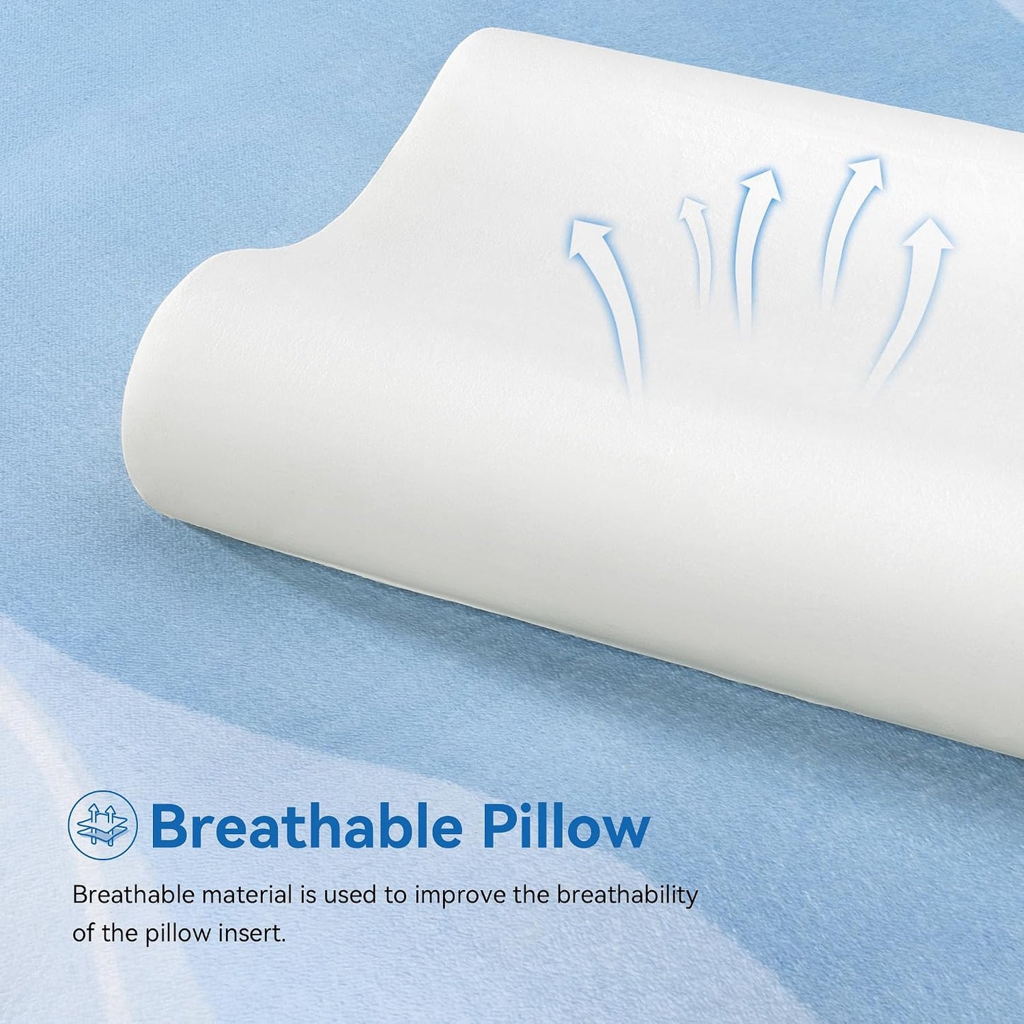 Contour Memory Foam Cervical Pillow for Neck Pain Relief, White | Orthopedic neck support | Standard size | side/back/stomach sleep | cervical alignment | two height choices | washable cover