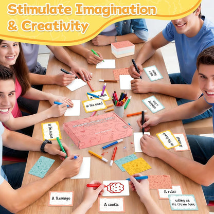 160Pcs Drawing Prompt Card for Creative Inspiration Unique Art Prompts with Characters Actions Places Include 40 Blank Dry Erase Cards Painting Ideas Game for Studio Classroom Artists Teachers Gift