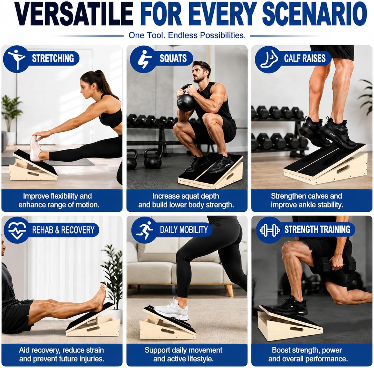 Professional Slant Board, Adjustable Incline Board and Calf Stretcher, Slant Board for Calf Stretching, Calf Stretcher Slant Board