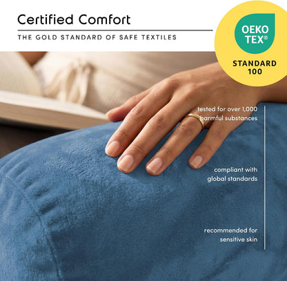 Nestl Reading Pillow with Shredded Memory Foam, Designed for Sitting Up in Bed and Couch, Back and Arms Adjustable Support for Adult & Teens Backrest Pillows for Reading, with Washable Cover Dark Grey