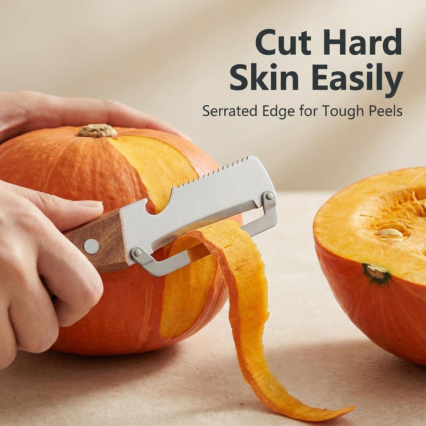 Multi-functional Vegetable Peeler, Natural Wooden Handle with Bottle Opener, Premium Stainless Steel Peeler, Kitchen Tool for Fruits & Vegetables
