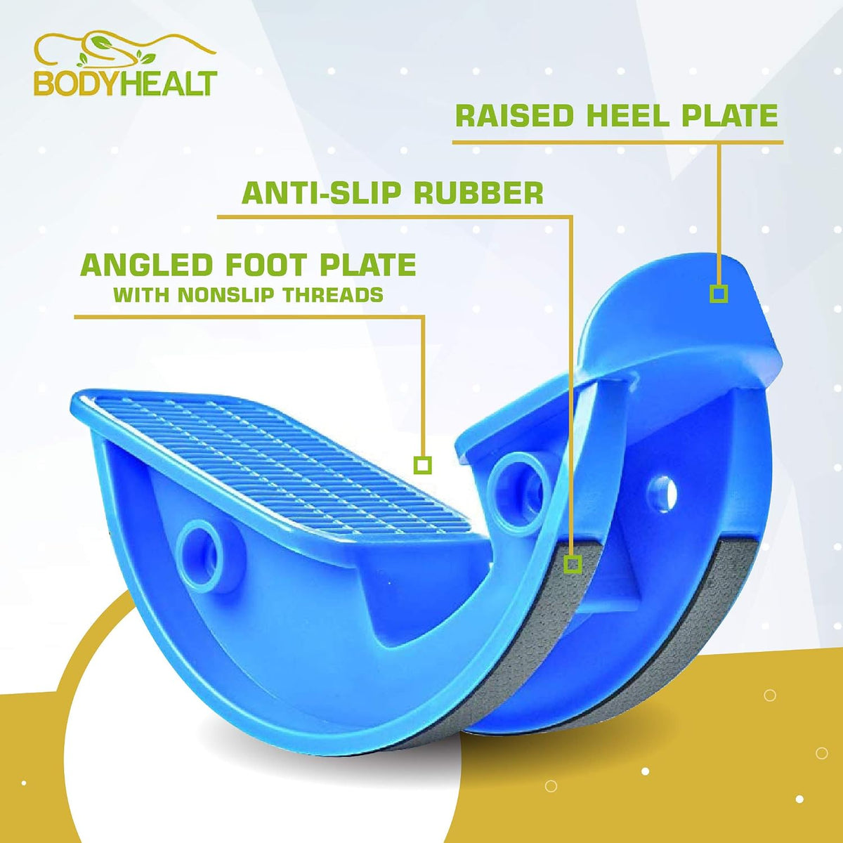 BodyHealt Foot Rocker, Calf Stretcher - Achilles Tendon Stretcher for Foot Exercise. Foot Rocker for Plantar Fasciitis, Achilles Tendonitis & Tight Calf Pain. Foot Stretcher & Calf Roller for Muscles