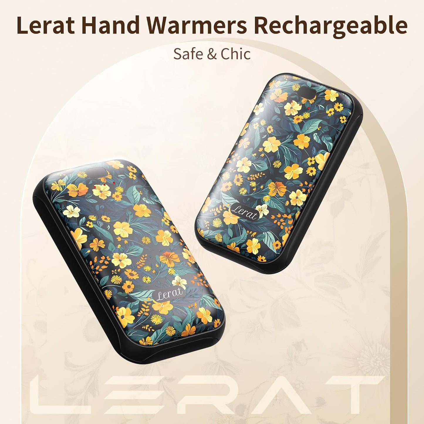 LERAT Hand Warmers Rechargeable,2 Pack Electric Hand Warmers,3-Second Fast Heating,3 Heat Settings,Portable & Lightweight Gifts for Women Men,Outdoor,Camping,Hiking,Skiing,Hunting,Travel