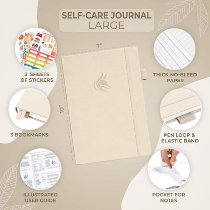 Clever Fox Self-Care Journal for Women, Daily Planner 5.8x8.3 Aquamarine | 3-month mental health journal, habit tracker, wellness journaling supplies for women & teen girls, gratitude & mood log