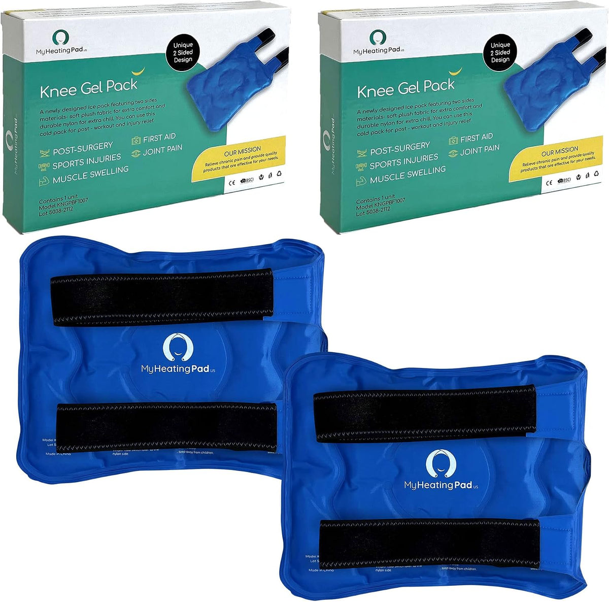 Foot and Ankle Gel Pack - Reusable Gel Ice Pack with Elastic Fastener - Cold Packs for Post-Surgery or Sport Injuries, Flexible Ice Packs - Foot Wrap and Ankle Ice Pack Wrap Compression - 1 Pack Blue