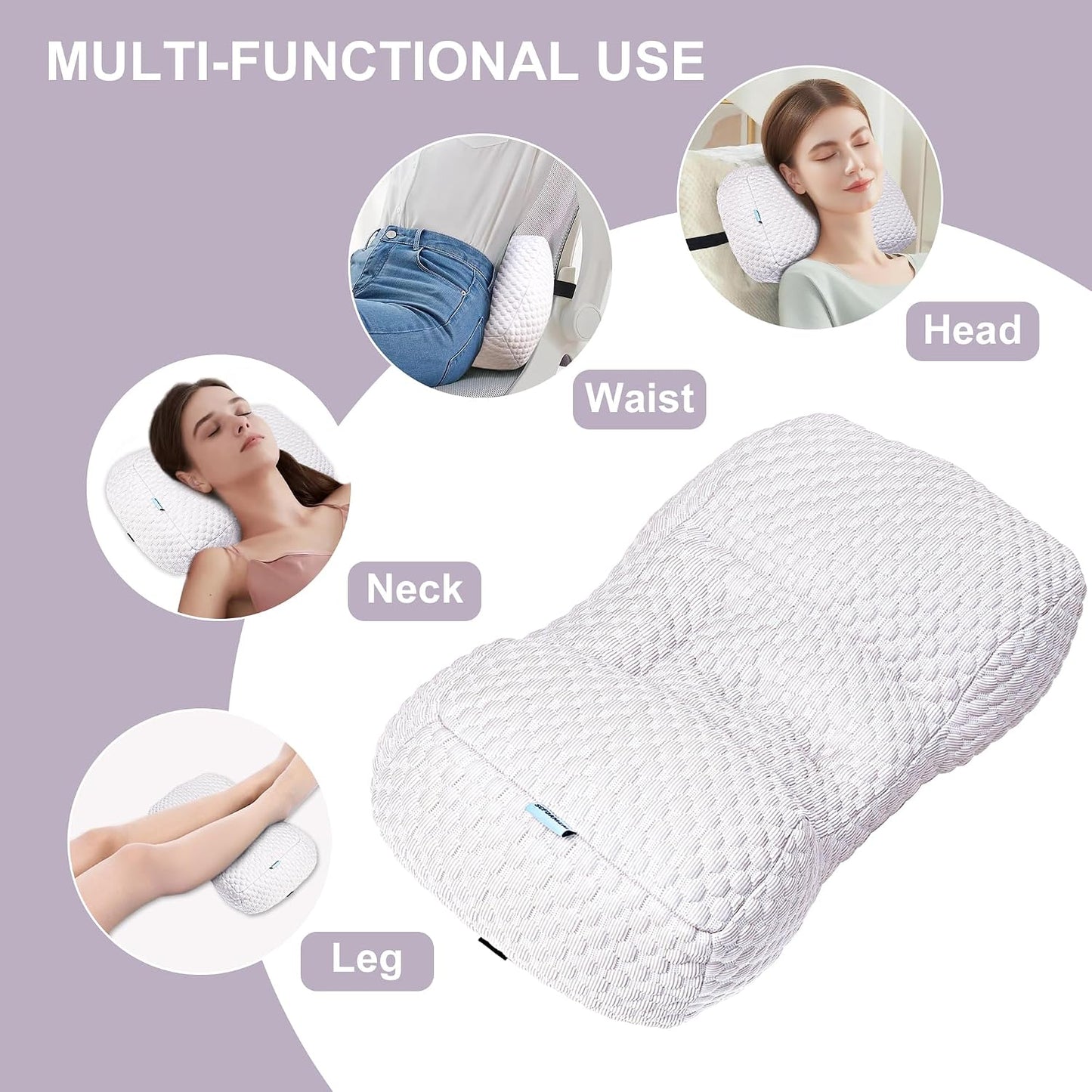 Adjustable Neck Pillow for Recliner, Headrest Pillow for Chair & Couch Support - Ergonomic Design Cushion with 2 Adjustable Strap, Recliner Head Pillow for Office, Home, Traveling (Beige)