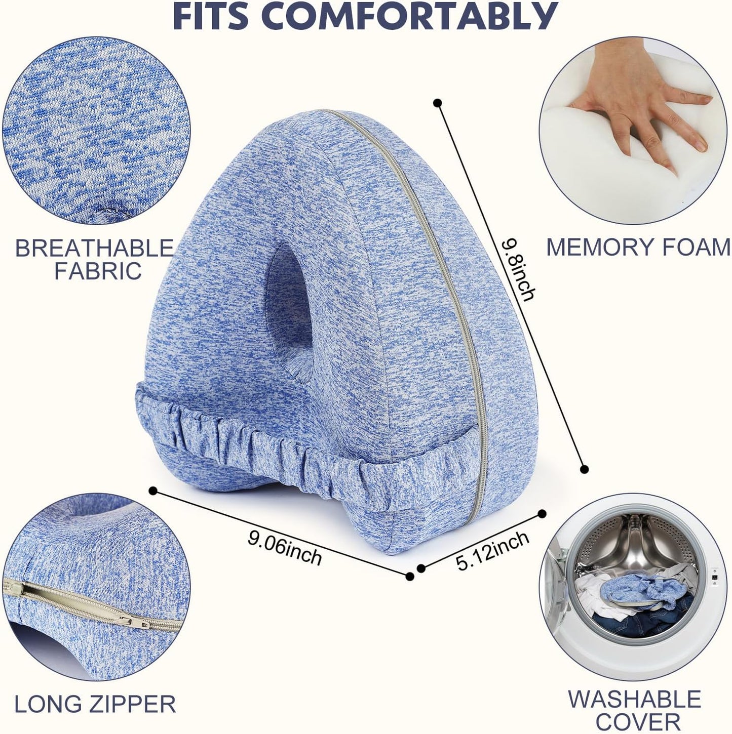 Revoget Alignment Pillow for Side Sleepers, Relieve Leg Pain & Sciatica 2026 New Knee Pillow for Side Sleepers, Hips Buttocks Back Sciatica Relief Pillow with Adjustable Strap (Star Blue)