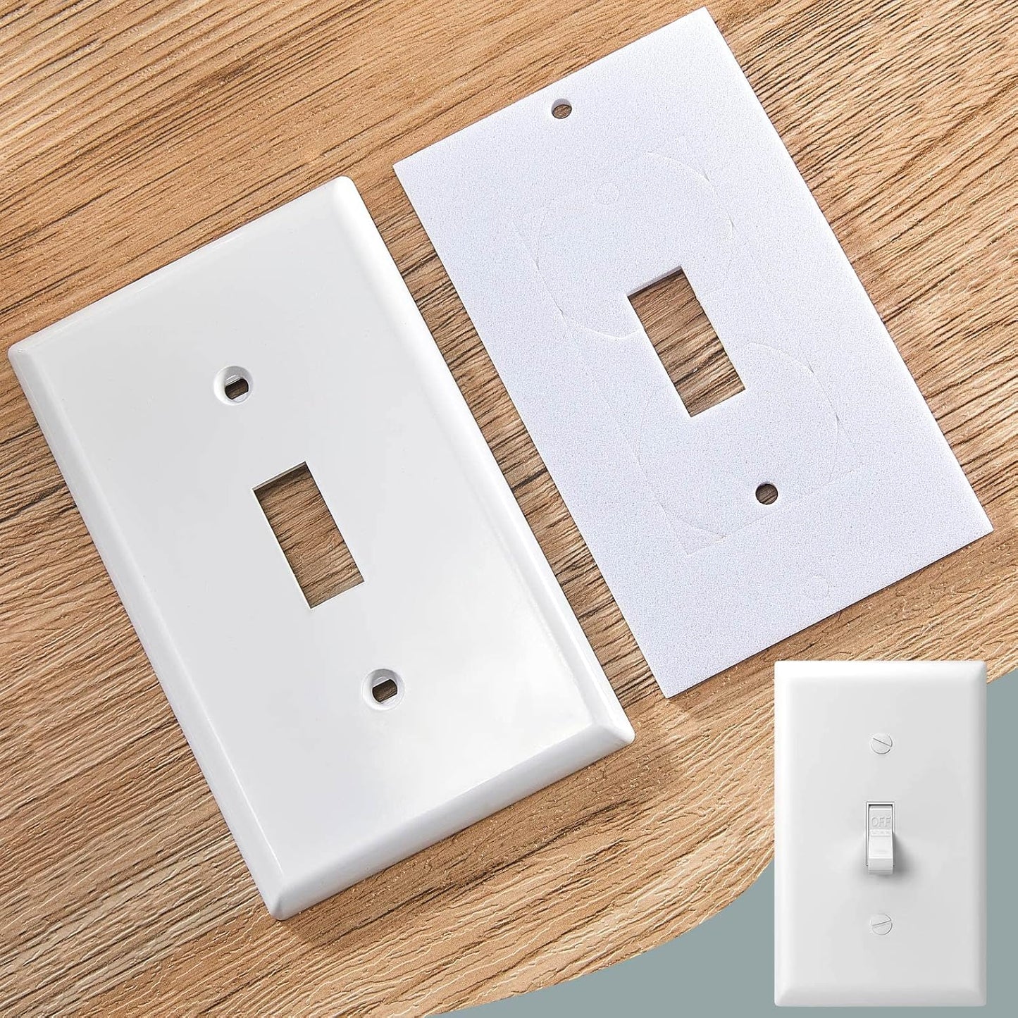 50 Pack Outlet Wall Plate Insulation Gasket Weatherproof Wall Gasket Replacement EVA Insulation Foam Gasket Sealer Outlet Pads Insulated Covers Plug Sealer Light Switch Socket