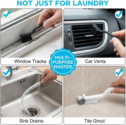 8-Piece Washing Machine Cleaning Brush Set | Dryer Vent Cleaner Kit, Front Load Washer Gasket Cleaner Brush, Crevice Gap Brush for Sink, Grout, Tile & Bathroom