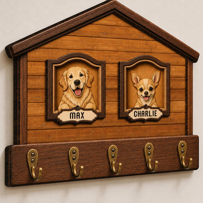 Dog Leash Holder Wall Mount, Pet Harness Hanger with Scrabble Letters, Dog Collar Organizer for Entryway, Memorial Cat Leash Holder for Wall, Pet Loss Gifts, Keepsake, Home Decor PF212-NAT