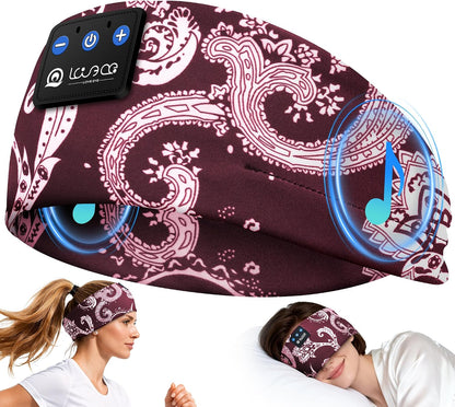 LOVE EYE Wireless Bluetooth 5.4 Sleep Headband Headphones for Side Sleeper
