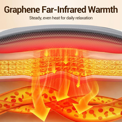 Comfytemp Cordless Heating Pad for Lower Back with Massager Lightweight | Graphene Far Infrared Portable Back Massager, Wearable Rechargeable Heated Waist Belt Wireless, 3 Heat 3 Vibration 30mins Off