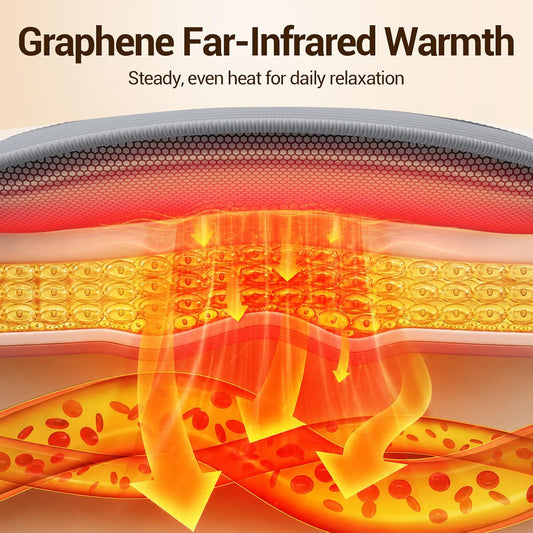 Comfytemp Cordless Heating Pad for Lower Back with Massager Lightweight | Graphene Far Infrared Portable Back Massager, Wearable Rechargeable Heated Waist Belt Wireless, 3 Heat 3 Vibration 30mins Off