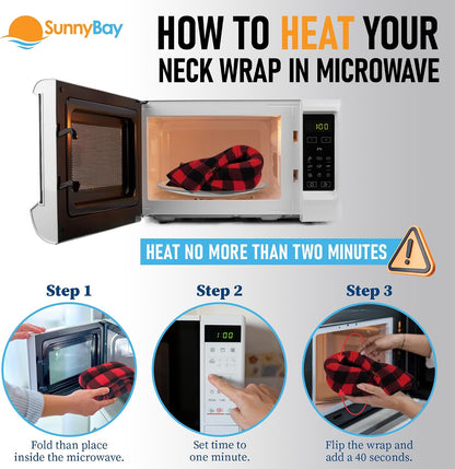 SunnyBay Microwavable Heating Pad for Neck and Shoulder, Heated Neck Wrap, Microwave Heat Pad, Weighted Beanbag Moist Hot or Cold Compress, 2.2 lbs, 26x4 Inches, London