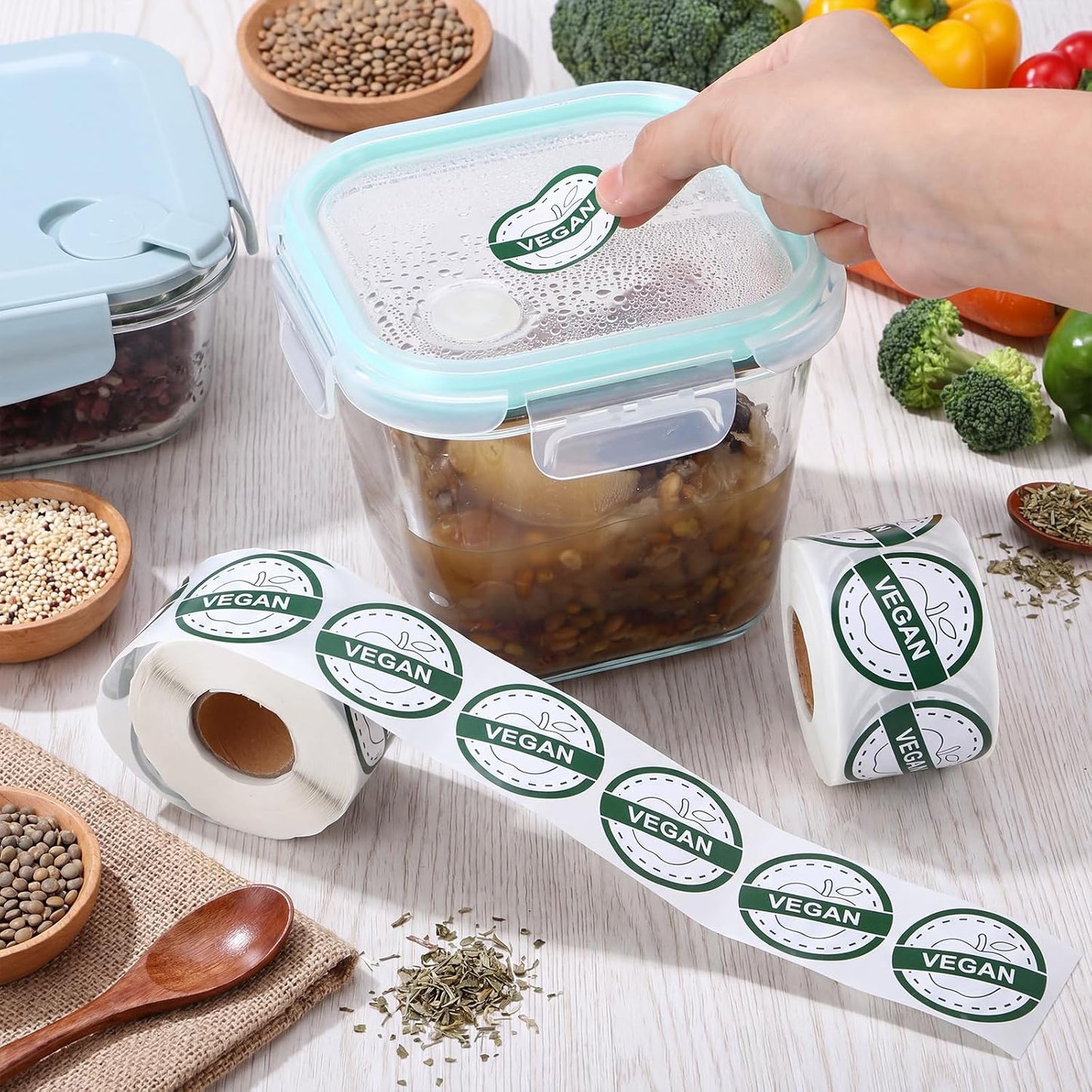 1000 PCS Gluten Free Stickers Bulk - 1.25 Inch Round Circle Gluten Free Rotation Dots Labels with Self Adhesive for Restaurants, Home Kitchen & Food Packaging, 2 Rolls(500 PCS Per Roll)