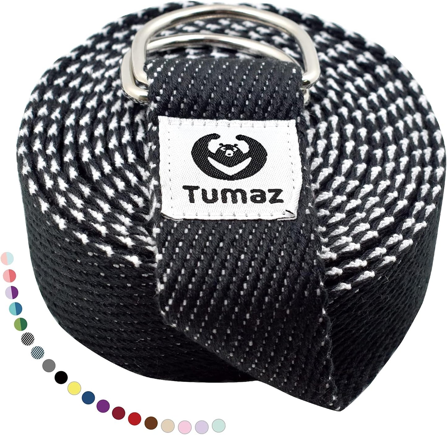 Yoga Strap for Stretching with Adjustable D-Ring, 6/8/10 ft | Adjustable D-Ring | Soft Cotton Blend | 15+ Colors | Non-Elastic Yoga Belt for Pilates Stretching & Physical Therapy