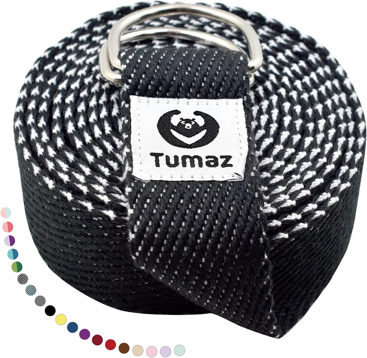 Tumaz Yoga Strap for Stretching with Adjustable D-Ring, 6/8/10 ft