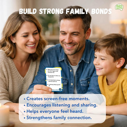 Talkiyou Family Conversation Cards – 60 Picture Prompts & 240 Open-Ended Questions for All Ages – Spark Deep Family Talks, Share Memories & Build Bonds – Screen-Free Game