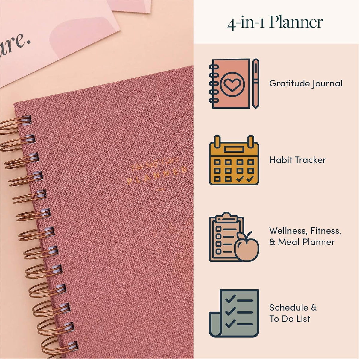 The Self-Care Planner by Simple Self - Undated 6 Month Life Planner - Daily, Monthly, Weekly - Focus on Wellness, Productivity, Achieving Goals, and Happiness (Abstract, Daily Edition: 13-Weeks)