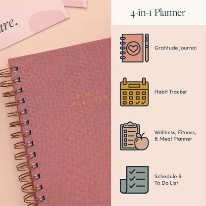 The Self-Care Planner by Simple Self - Undated 6 Month Life Planner - Daily, Monthly, Weekly - Focus on Wellness, Productivity, Achieving Goals, and Happiness (Abstract, Daily Edition: 13-Weeks)