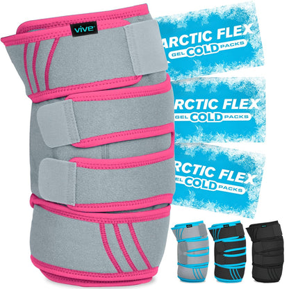 Vive Knee Ice Pack Wrap - Cold/Hot Gel Compression Brace - Heat Support | Strap for Arthritis Pain, Tendonitis, ACL, Athletic Injury, Osteoarthritis, Women, Men, Running, Meniscus and Patella Surgery