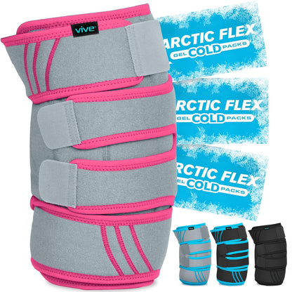 Vive Knee Ice Pack Wrap - Cold/Hot Gel Compression Brace for Pain Relief | Strap for Arthritis Pain, Tendonitis, ACL, Athletic Injury, Osteoarthritis, Women, Men, Running, Meniscus, Patella, Surgery